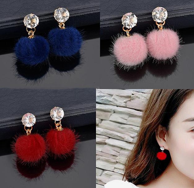 Long pom hot sale pom earrings