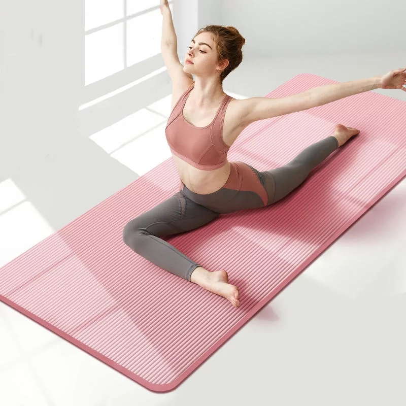 Exercise Mat Yoga Mat Gym Workout Pilates Fitness Mats Training Non-Slip Sport Mat 183*61cm*10mm Balance Pads Lose Weight Unisex