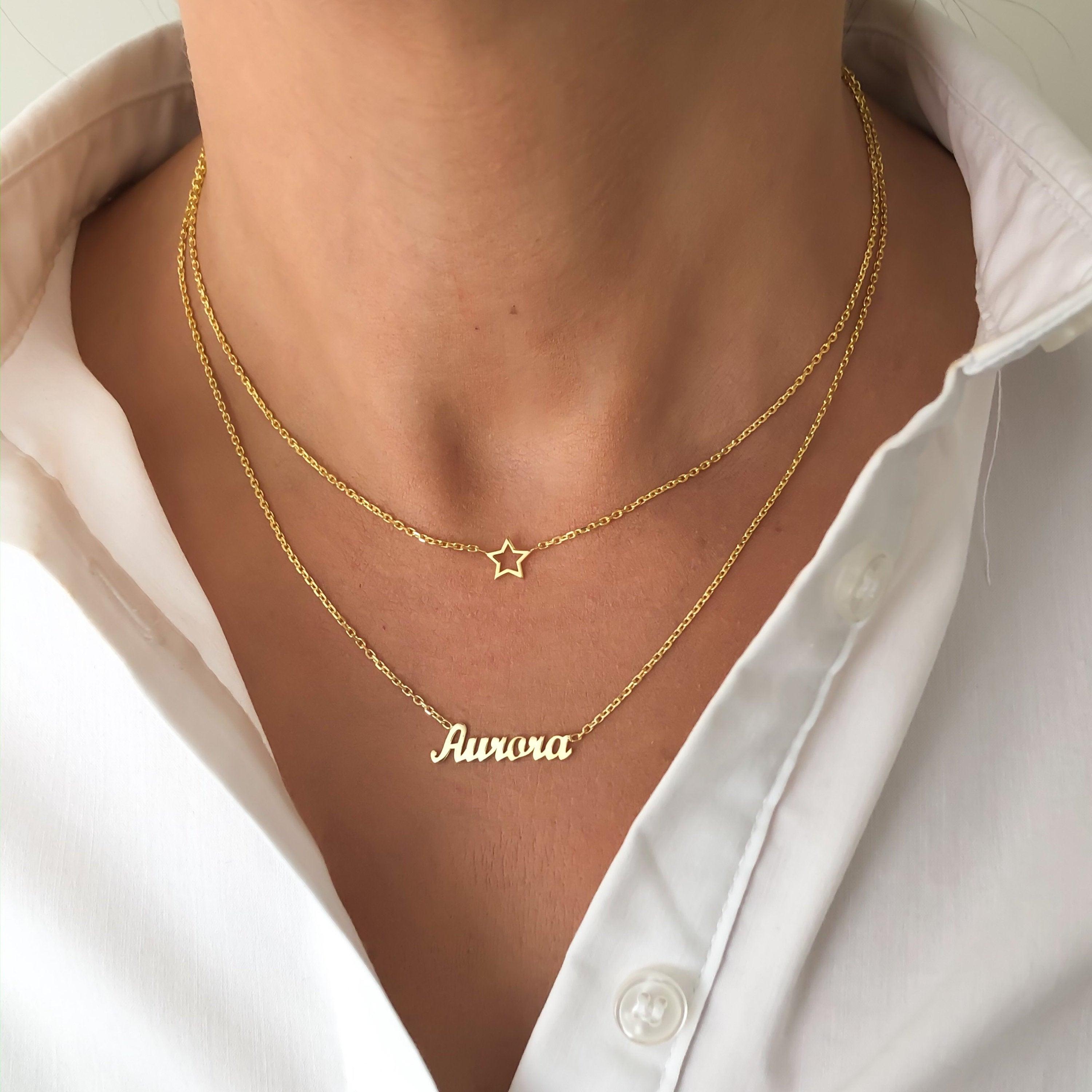 24k Gold Plated Star Name Necklace With Double Chain Custom Name Locket Buy Online At Best Prices In Pakistan Daraz Pk