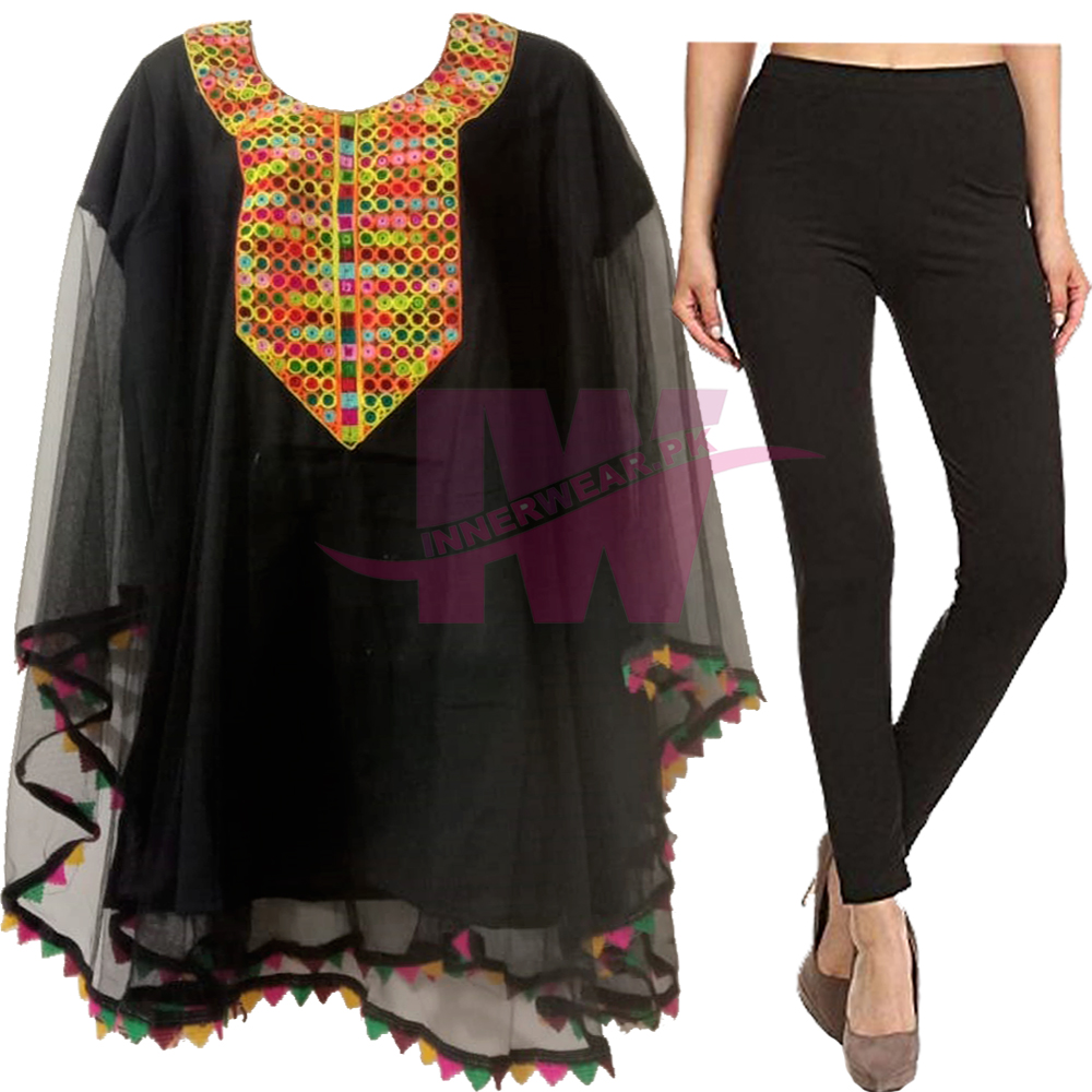Women Ladies Girls Pure Net Kurti Kaftan Shirt Frock Top Kameez Poncho With Matching Cotton Tights Legging Special Event Eid Dress Party Wear Wedding Wear Free Size
