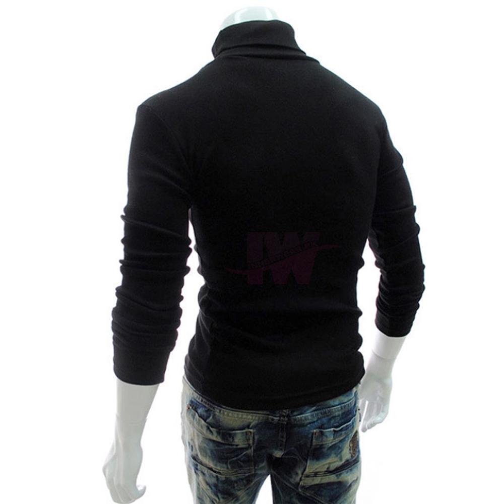 Men Premium High Neck Black Full Sleeve Pullover Stretchable Ribbed Cotton & Lycra T-Shirt Turtleneck Tops Sweatshirt Winter Warm Free Size Every Fitter Special offer InnerWear pk