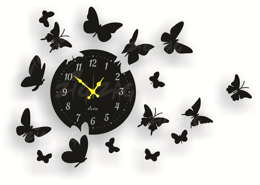 3D Flying Butterflies Wall Clock For Your Home Wall Decor Silent