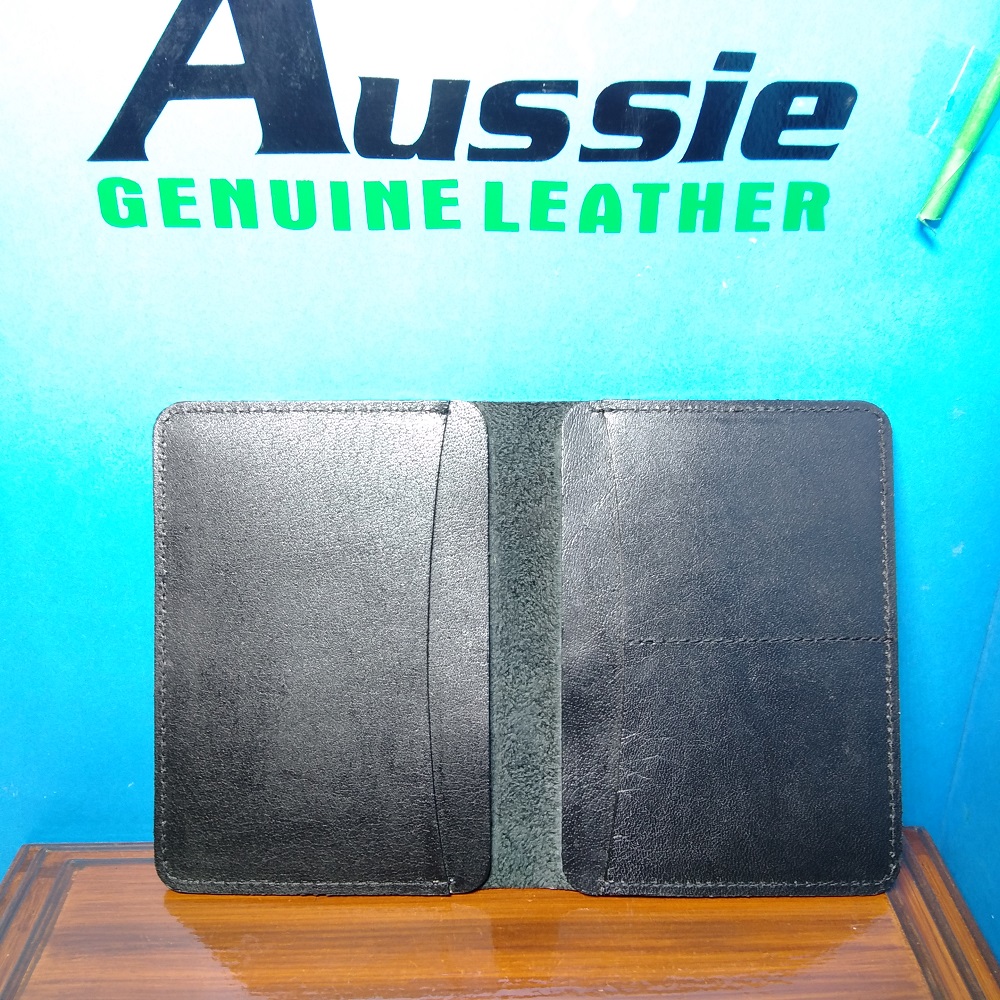 Genuine Leather Passport Cover Black