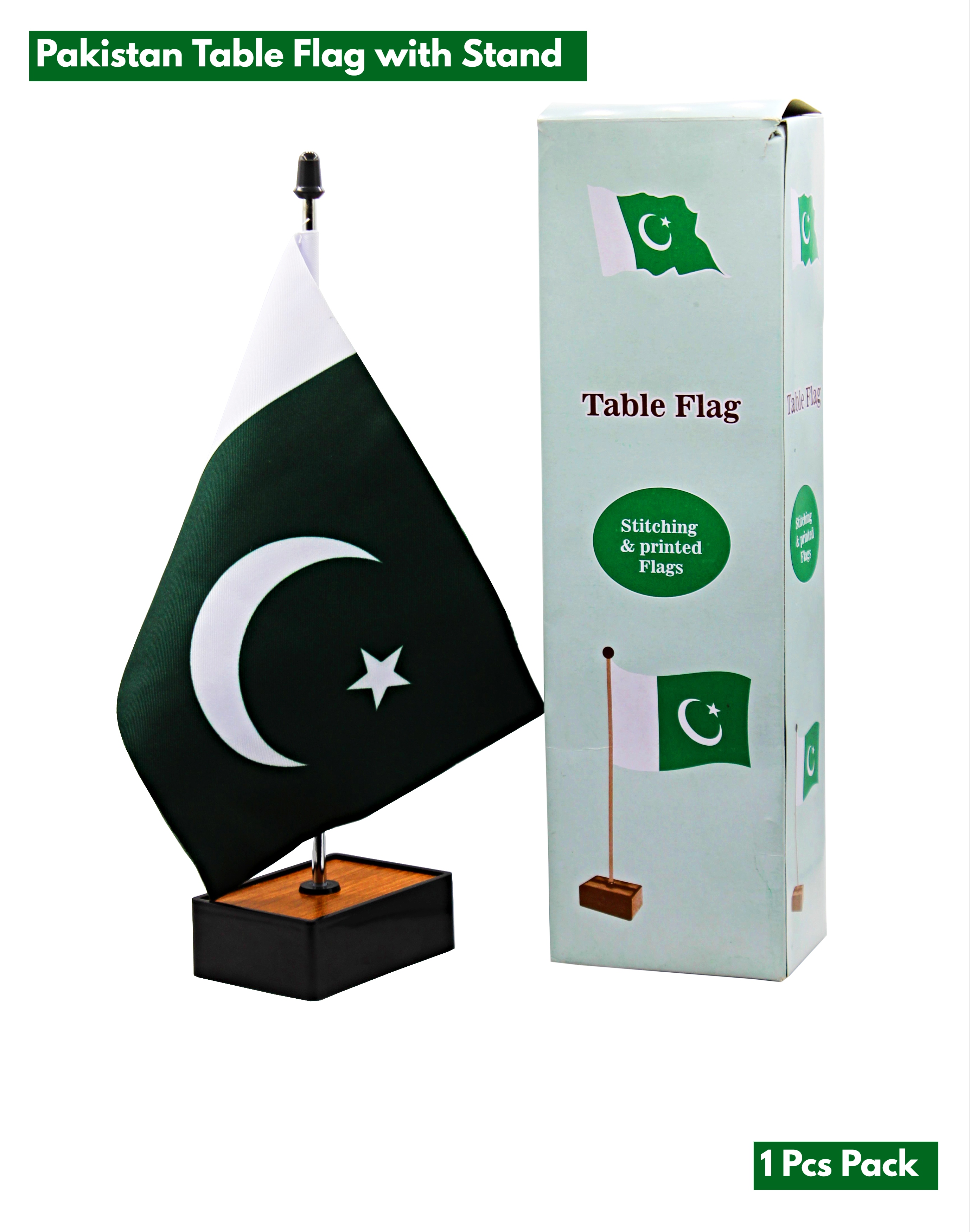 Pakistan Table Flag With Wooden Stand For Executive Office Daraz.pk