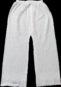 white cotton capri trousers